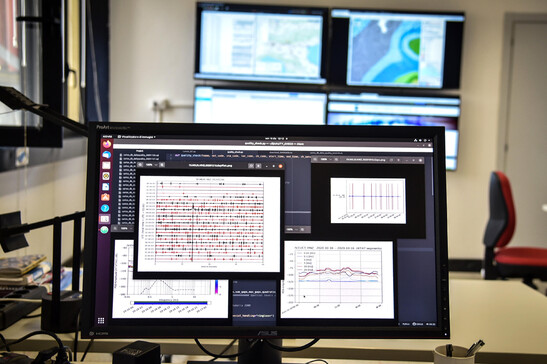 I monitor di un sismografo, archivio